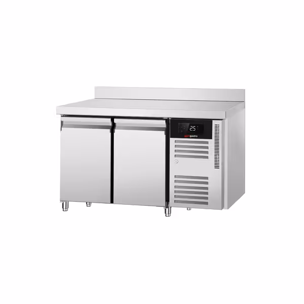 Masă frigorifică ECO - 1360x700 mm - 282 L - cu 2 uși - bordură - blat lucru