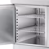 Zubereitungskühltisch - 1960x600mm - mit 1 Tür & 4 Schubladen - Edelstahlaufsatz 11x GN 1/4