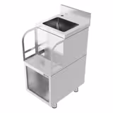 Modul mixer - din oțel inoxidabil - 400x590 mm - cu 1 chiuvetă & suport pentru mixer de bar