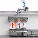 Hotă de perete fără motor - Lungime 1400 mm - adâncime 900 mm - filtre labirint și iluminare LED