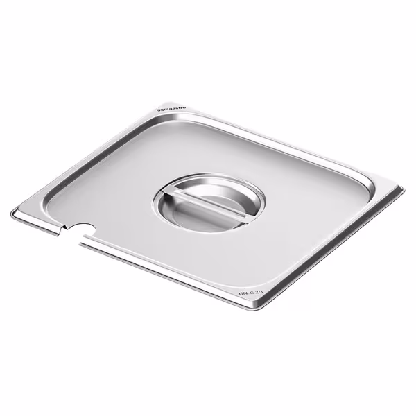 Edelstahl-Deckel GN 2/3 - mit Löffelaussparung