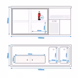 Botellero de barra refrigerado PREMIUM PLUS - 1950x700mm - 4 cajones