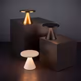 (4 unid) Candeeiro de mesa LED - CONE MINI - recarregável sem fios - regulável em 3 níveis - Ø130mm - Branco Sussurrado - IP54