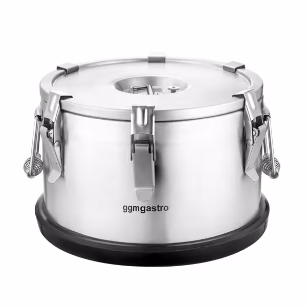 Stainless Steel Thermos Container - 10L - Height 220mm - with Non-Slip Rubber Base