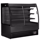 Fali hűtőregal - 1500 mm - 480 l - 2 ajtós, dupla üvegezésű toló üvegajtók & 3 polc - fekete