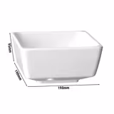 (6 st) Skål - FLOAT - melamin - 1,9 l - fyrkantig - 190x190x95 mm - stapelbar - vit