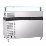 Table réfrigérée à pizza PREMIUM - 1500x800 mm - avec 2 portes - incl. vitrine réfrigérée LED - 5x GN 1/3 + 1x GN 1/2