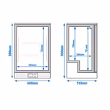 Refrigerador de bar - 0,6 x 0,51 m - 125 litros - con 1 puerta de cristal - NEGRO
