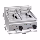 Friggitrice elettrica professionale da banco - 10+10L - 12,0kW - comandi meccanici - con rubinetto di scarico