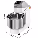 Teigknetmaschine -  50 Liter / 32 kg - 2 Geschwindigkeiten - mit festem Kessel & Rollen - Timerfunktion