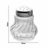 (6 pcs) Mini Salt & Pepper Set - 4-piece set - Ø 35mm - square - Stainless Steel - Glass - Height: 40mm