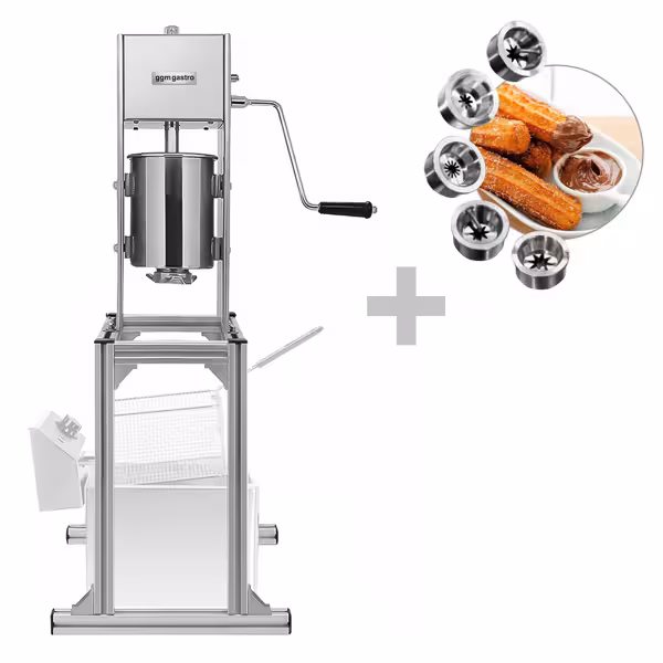 Churrosmachine - 3L - met verstelbaar onderstel - incl. 5 opzetstukken