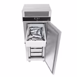 Armadio frigo per pesce in acciaio inox ECO - EN 600x400 - 600L - fino a +8°C - con 1 porta - statico; termostato digitale; compressore ad alte prestazioni; display Dixell; sbrinamento automatico; contenitori per pesce inclusi - Nero