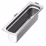 (6 pièces) Récipients en acier inoxydable GN 2/4 - Hauteur : 150mm