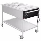 Mobile Bain Marie - 3x GN 1/1 - 150mm deep - 1,95 kW - Wet Heat - with Drain Tap