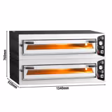 (2 stuks) Elektrische pizzaoven (chamotte bakvloer) - 1340x920x760mm - 1 kamer - 1x6 pizza’s Ø35cm - tot 450°C - Handmatig - Stapelbaar