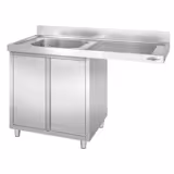 Commercial Dishwasher Sink with Cupboard PREMIUM - 1400x700mm - 1 Bowl, Left-Hand Bowl
