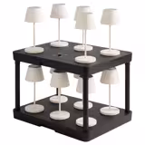 Charging Station (6-way) - Stackable - ABS Plastic - 430x315x50mm - Black - incl. mains plug; 2 remote controls with batteries
