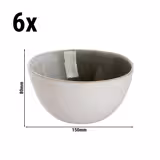 (6 pcs) Dessert Bowl - Nordic - Stoneware - 900ml - round - Ø 150mm - Green/White