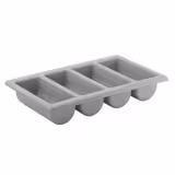 (6 pcs) Bac à couverts GN 1/1 - 530x325mm - Hauteur: 100mm - polypropylène - avec 4 compartiments