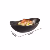 (6 pcs) Bowl - MARONE - Melamine - 0.25L - 165x100mm - Depth: 55mm - Black/Brown