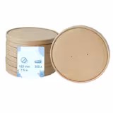 (300 Stück) Karton-Membran-Deckel - Ø 185mm - Braun