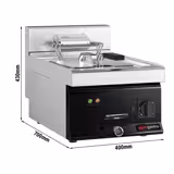 Električna friteza - 10 L - 13,2 kW - crna - s odvodnom slavinom - stolna