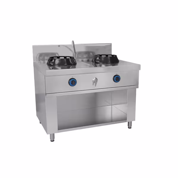 Gas Wok-Herd - 28 kW - 2 Brenner - inkl. 1 Wasserhahn
