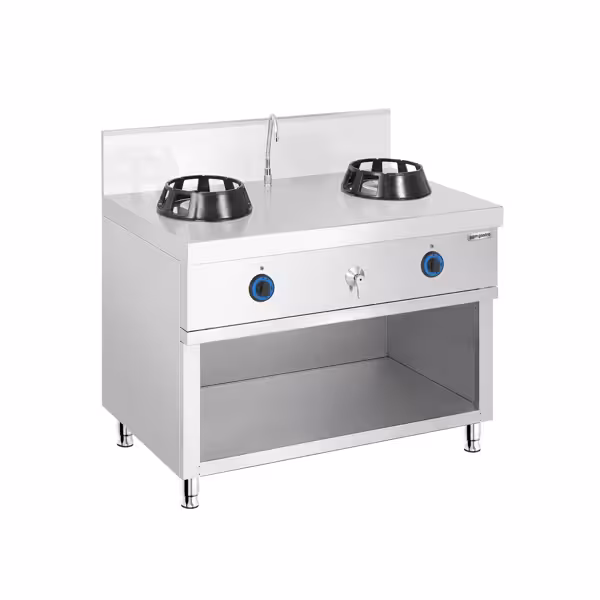 Εστία Wok Αερίου - 28 kW - 2 Καυστήρες - με 1 Βρύση Νερού