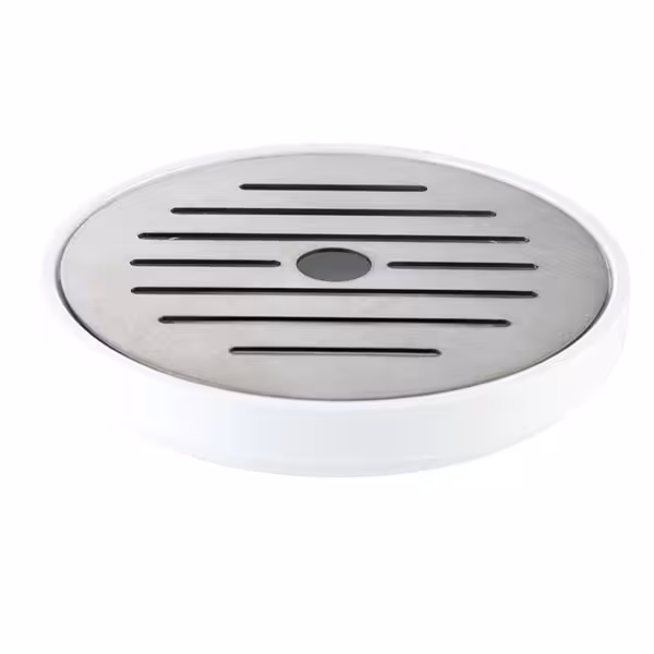 (6 pieces) Milk & Beverage Dispenser Drip Tray – Ø 90 mm - 2-piece - White