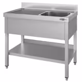 Commercial Sink Table ECO - 1200x700 - Bottom Shelf - 1 Bowl right