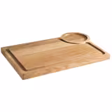 (6 stuks) Serveerplank - OAK - eikenhout - 370x250mm - met Ø95mm uitsparing