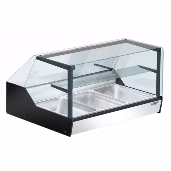 Commercial Heated Display Cabinet - 1004mm - 400W - with 1 shelves - 3 x GN 1/1 - Black