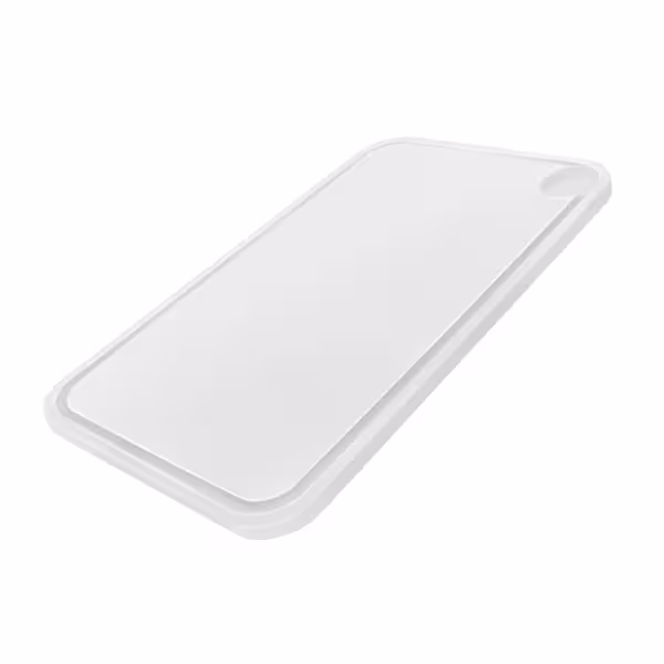 Skärbräda - 300x500 mm - Tjocklek: 20 mm - HACCP-godkänd - polyeten (HDPE 500) - vit - med spår