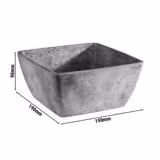 (6 adet) Kase - ELEMENT - Melamin - 1,5L - köşeli - 190x190mm - Derinlik:90mm - Gri