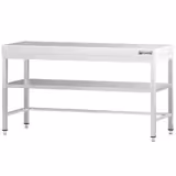 Mesa de trabalho em aço inoxidável PREMIUM - 1800x800mm - com prateleira inferior & com travessas de reforço