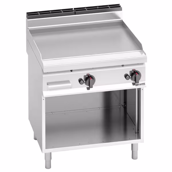 Gasbakplaat - 13,8kW - Glad - Bakoppervlak: 795x500mm - met open onderbouw