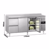Koelwerkbank ECO - 1795x700mm - met 2 deuren & 2 laden & met achterwand