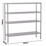 Stainless Steel Shelving Unit ECO - 1800x500mm - with 4 shelves (ADJUSTABLE)