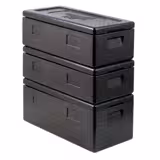 (3 Stück) THERMO FUTURE BOX | Thermobox MENU 3 - 20 Liter - Schwarz