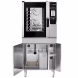 Elettrico - Forno combinato a vapore - Touch screen - 7" display TFT touch - 6x GN 1/1 - incl. Tavolo armadiato da lavoro, Sistema di lavaggio & Sonda al cuore