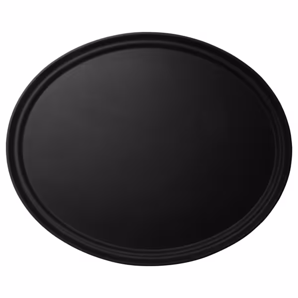 (6 stuks) CAMBRO | CAMTREAD® - Glasvezel dienblad - ovaal - 685x560mm - laag profiel - Zwart