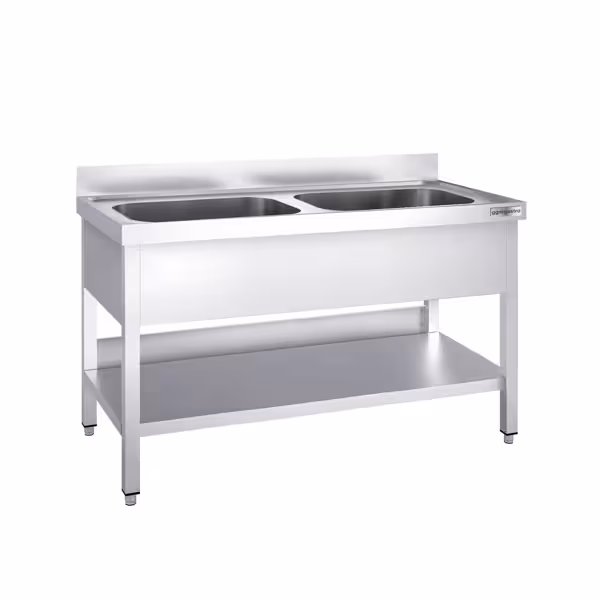 Móvel de lava-loiça PREMIUM - 1200x600mm - com base e 2 lavatórios no centro