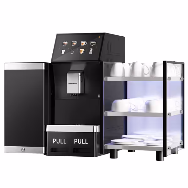 Professionele volautomatische espressomachine - 16 drankopties - 10" touchscreen - incl. versmelksysteem - incl. Kopjeswarmer & melkkoelkast