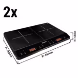 (2 قطع) موقد تحريضي IDBZ2#2 - 605x360x63mm - 3.5 kW - 2 مناطق طهي دائرية