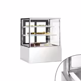 Vitrina pentru prajituri si torturi - 0,9 m - 2 rafturi - sticlă frontală pătrată (LED)