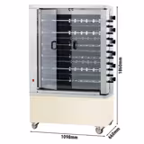 Rotisor electric pentru pui - vitroceramică - 28,8 kW - cu 11 frigarui pentru până la 66 de pui