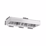 Commercial Wall-Mounted Extractor Hood - 4600mm - with Baffle Filters & Lighting