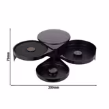 3-Tier Margarita & Cocktail Glass Rimmer – 2 compartments - Lime sponge - Black - ABS