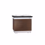 استند چرخدار بشقاب مدل دوبلین - گرم کن بشقاب - 70 سانتیمتر - 100 بشقاب - صفحه کار گرانیت سیاه